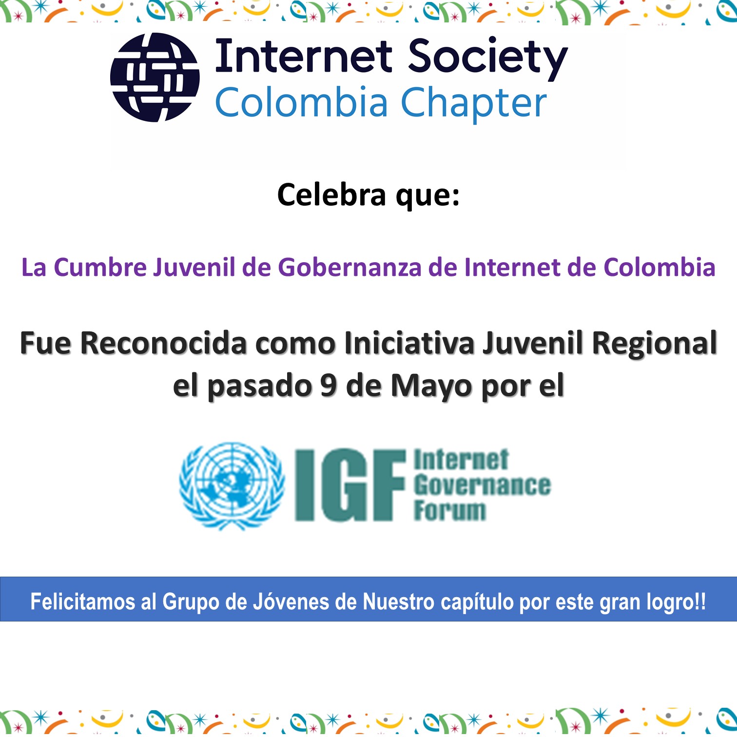 imagen alusiva a Reconocimiento Cumbre Juvenil Gobernanza Internet IGF 